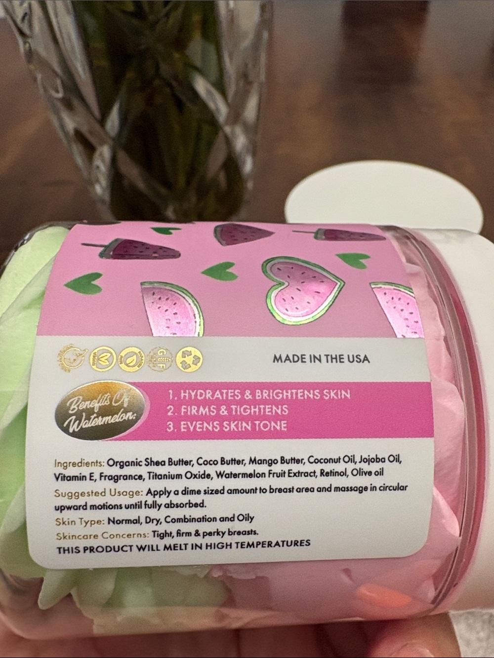 AMINNAH Water My Melons & Pineapples Body Butter Duo - Pink & Light Green - Picture 4 of 6